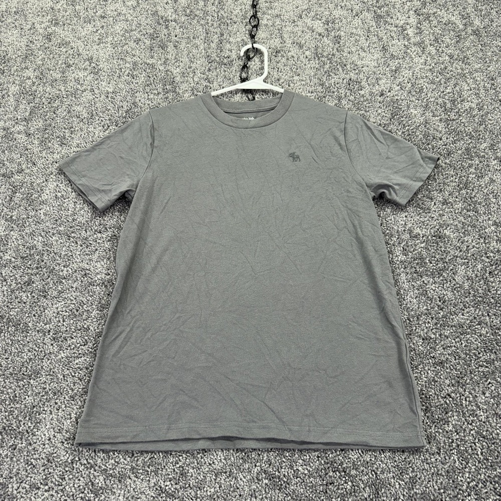 Abercrombie Kids Shirt Kids 15-16 Gray Short Sleeve Moose Logo Tee Tagless